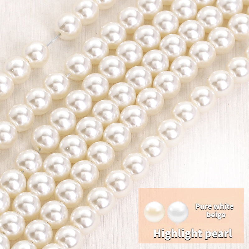 Pearl Multi Specification 3/5/6/8/10mm High Gloss Water Polished Imitation Pearl Can Perforate DIY Bracelet Necklace Accessories