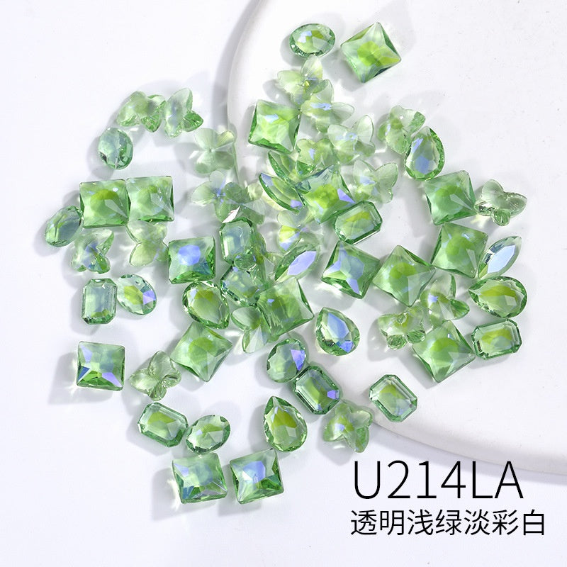 10pcs 【3-10mm】nail rhinestones hand accessories Korean wind Transparent Mixed Shapes Nails Art Decoration Professional Rhinestones Nail Art Rhinestones Mix