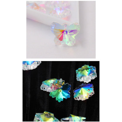 Single-hole Pendant DIY Accessories Earpiece Necklace Accessories Multi-shape AB Colored Glass Rhinestone