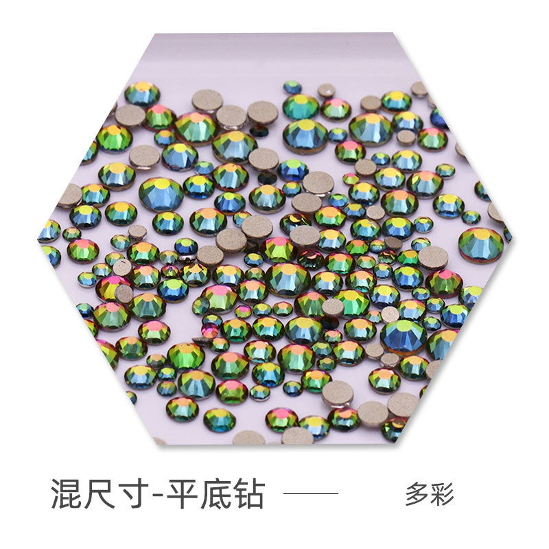 Size Size Mixed Nail Rhinestone International Trade A Flat Glass Crystal Mobile Phone Diy Stick Rhinestone Violent Bear Stick