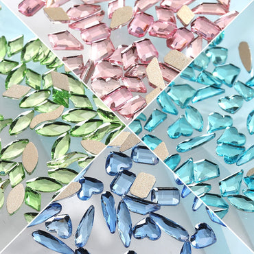 Pink Flat Rhinestone 20pcs DIY Nail Rhinestone Ins Glass Rhinestone Nail Fingertip Diamond Jewelry Mix