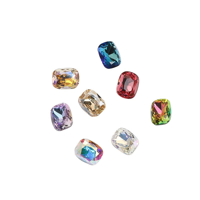 10mm  10pcs Nail Rhinrhinea High-end Tip Bottom Rhinrhinea  Rectangular Round Corner Diy Accessories Materials
