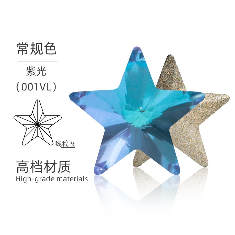 10PCS Pentacle High Top Rhinestones Pointed Bottom Special-shaped Rhinestones Diy Jewelry Accessories Pointed Bottom Rhinestones Stick Rhinestones Materials