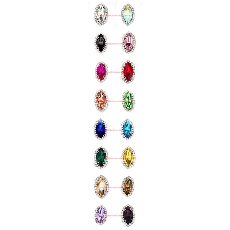 13*27mm 5pcs Large size Horse Eye Claw Rhinestone Claw Rhinestone Girth Crystal Buckle Diy Headdress Accessories Shiny Rhinestone Hand Sewn Rhinestone Dress Accessories