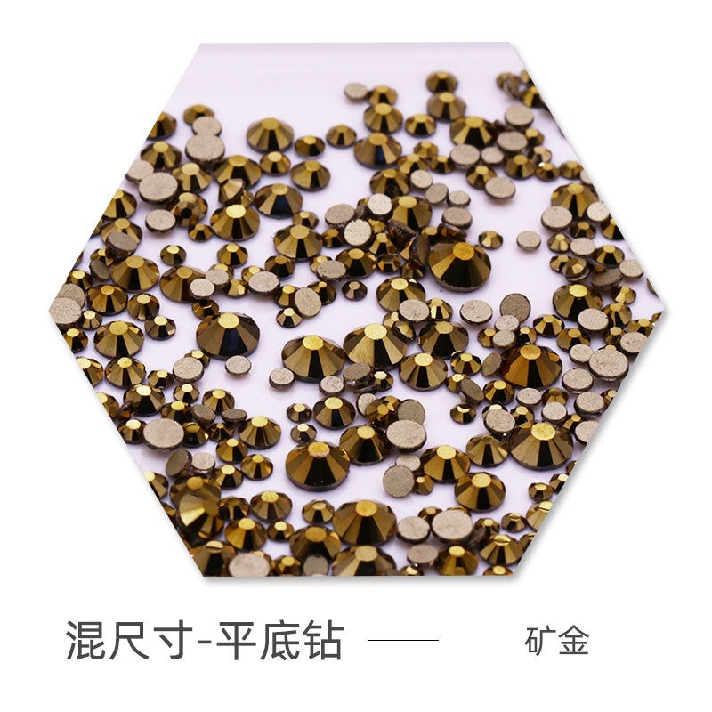 Size Size Mixed Nail Rhinestone International Trade A Flat Glass Crystal Mobile Phone Diy Stick Rhinestone Violent Bear Stick
