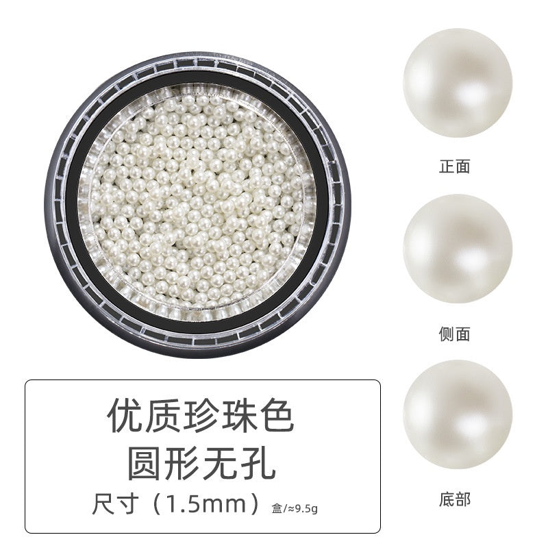 Pearl Box Japanese Simple Mixed Half Round Full Round Box Pearl Nail Jewelry