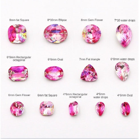 5pcs K9 Material Shiny and bright pointy bottoming Nail Rhinestone Laser color Nail paste Rhinestone diy accessories Nail ornament Nail Paste Rhinestone 5 color nude Rhinestone