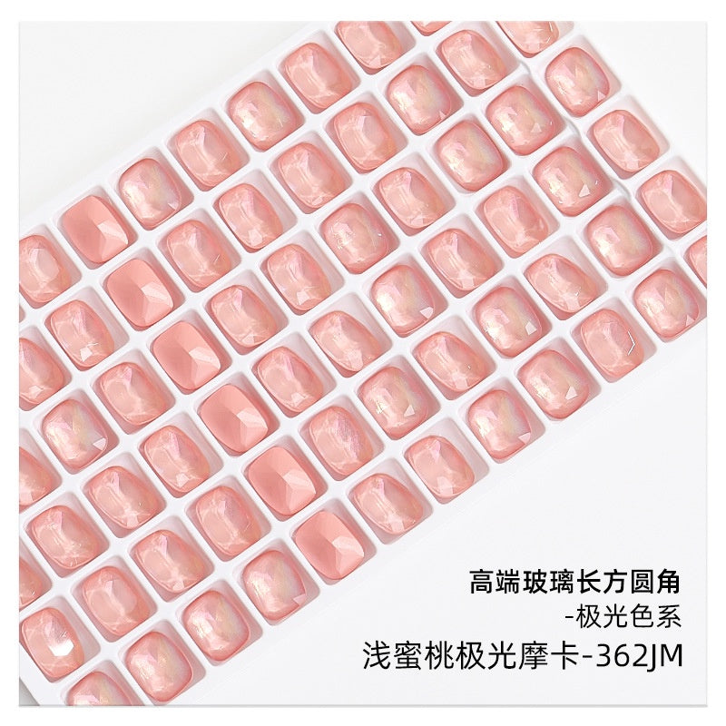 10mm  10pcs Nail Rhinrhinea High-end Tip Bottom Rhinrhinea  Rectangular Round Corner Diy Accessories Materials
