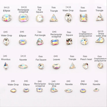 20PCS Multi-shape Crystal Glass Rhinestones Nail Art Rhinestones Ornament Dazzle Rhinestone Nail Paste Rhinestones Diy Ornament Accessory Material