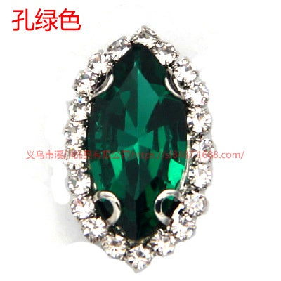 13*27mm Large size Horse Eye Claw Rhinestone Claw Rhinestone Girth Crystal Buckle Diy Headdress Accessories Shiny Rhinestone Hand Sewn Rhinestone Dress Accessories