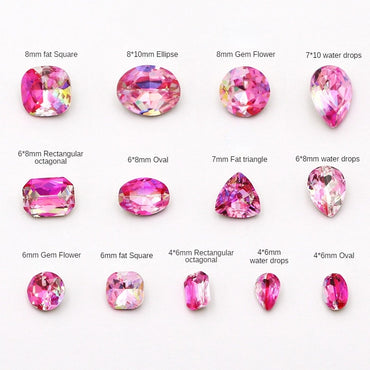 1PCS Pointy Bottoming Nail Rhinestone K9 Material High-quality Naked Rhinestone Nail Paste Rhinestone Diy Accessories Nail Ornament Nail Paste Rhinestone Multi-color