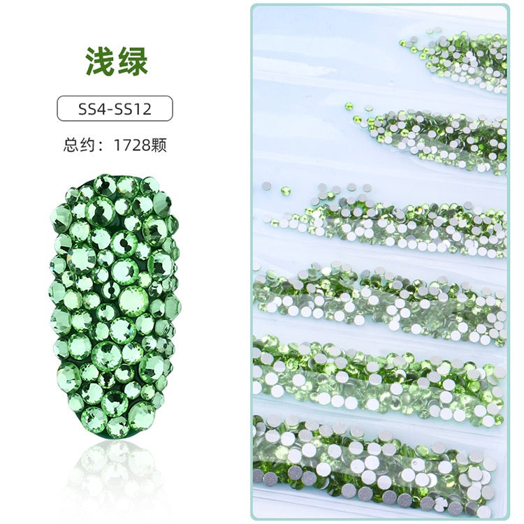 1.5-3.2mm Mixed Nail Rhinestone Small Size Mixed Size Glass Rhinestone Colorful Diamond Mixed Nail Crystal