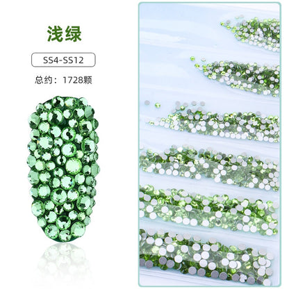 1.5-3.2mm Mixed Nail Rhinestone Small Size Mixed Size Glass Rhinestone Colorful Diamond Mixed Nail Crystal