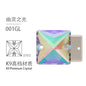10pcs Flat Hand Stitched Crystal Square Flat Button Glass Double Hole Rhinestone