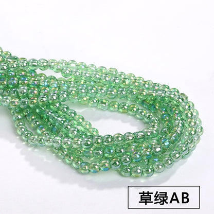 Imitation Jade Glass Bead Electroplating Beading DIY Handmade Beading Loose Bead Jewelry Accessories Accessories