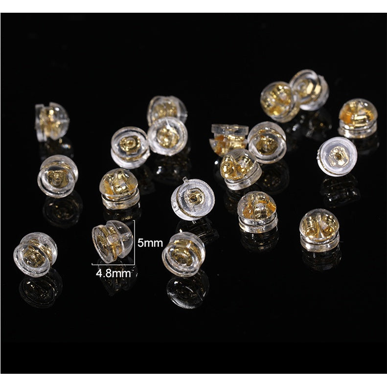 Diy Ear Ornament Accessories 10pcs Transparent Plastic Silicone Anti-slip Anti-fall Hamburger Ear Blocking Cap Ornament Material Accessories