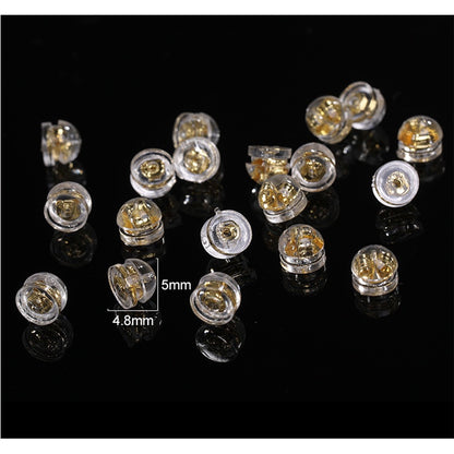Diy Ear Ornament Accessories 10pcs Transparent Plastic Silicone Anti-slip Anti-fall Hamburger Ear Blocking Cap Ornament Material Accessories