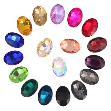 10pcs Large size naked rhinestones 18*25mm 20*30mm Oval Shape Fancy Glass Crystal Rhinestones for DIY Clothing Decoration