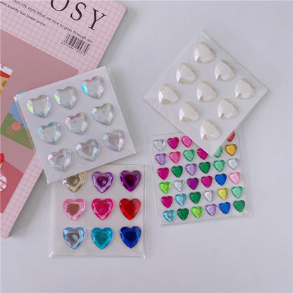 Shiny Love Heart Laser Acrylic Diamond Stickers Mobile Phone Case Hand Tent DIY Crystal Decorative Stickers