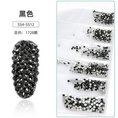 1.5-3.2mm Mixed Nail Rhinestone Small Size Mixed Size Glass Rhinestone Colorful Diamond Mixed Nail Crystal