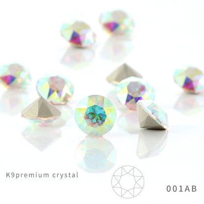 K9 Glass Crystal 4mm/5mm/6mm 10PCS Nail Art Rhinestone Crystal Diamond for Clothing Jewelry Making