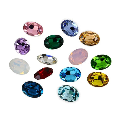 10*14/13*18mm K9 Quality Oval Crystal High Top Bottom Diamond Shiny Diy Clothing Jewelry Accessories