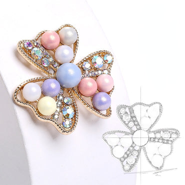 Pearl Flower Alloy Handmade Diy Headwear Clothing Luggage Accessories Zinc Alloy Pearl Flower Tray