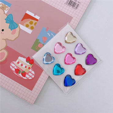 Shiny Love Heart Laser Acrylic Diamond Stickers Mobile Phone Case Hand Tent DIY Crystal Decorative Stickers