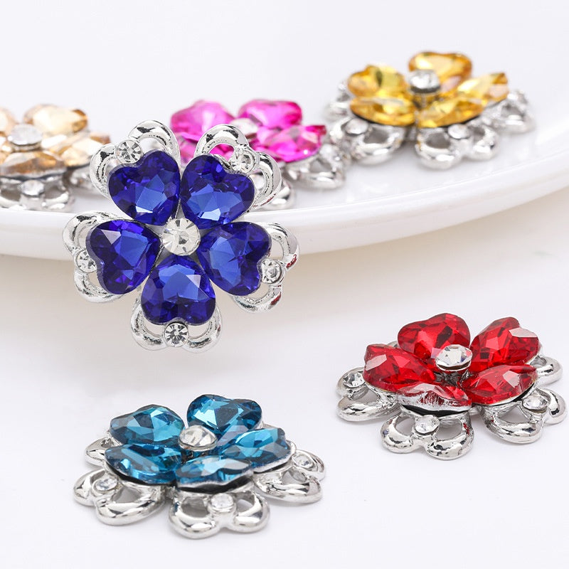 Alloy Flower Accessories Love Crystal Flower Hair Accessories Crocs Shoe Accessories Materials Crafts Bag Shoe Accessories