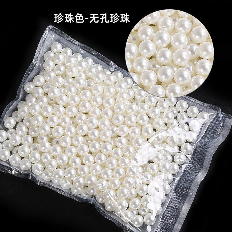 Imitation Pearl Semi-round Pearl Perforated Pearl Jewelry Materials Clothing Accessories Fake Pearl Jewelry Accessories