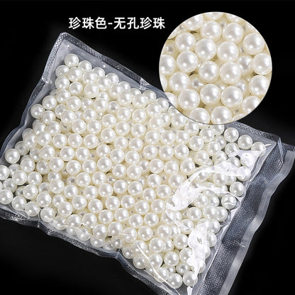Imitation Pearl Semi-round Pearl Perforated Pearl Jewelry Materials Clothing Accessories Fake Pearl Jewelry Accessories