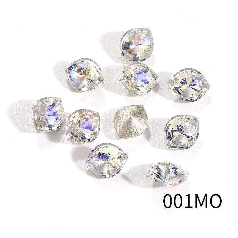 10*12mm Colored Eye Shape Crystall Diamond Charm Shiny Glass Rhinestone for Clothing Jewelry Making Accessories