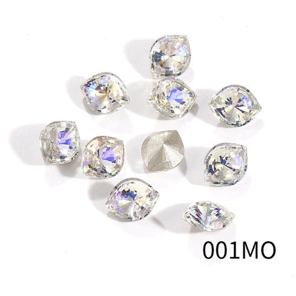 10*12mm Colored Eye Shape Crystall Diamond Charm Shiny Glass Rhinestone for Clothing Jewelry Making Accessories