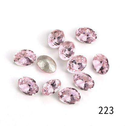 Candy Color 8*10/10*14mm Transparent Oval Crystal Nest Surface K9 Rhinestone Costume Jewelry Production
