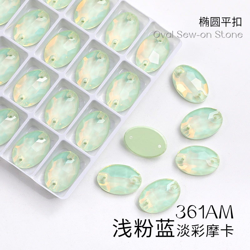 Crystal 7*10/10*14mm High-end Button Flat Oval Mocha Handmade Clothes Accessories