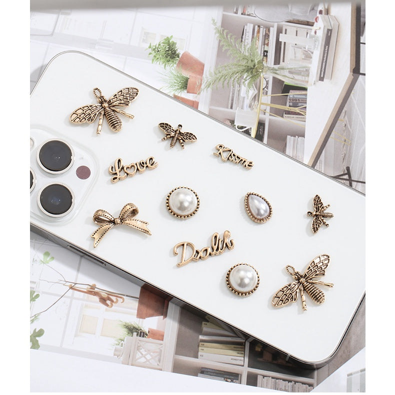 Diy Alloy Letter Hair Accessories Alloy Accessories Retro Alloy Letter Cream Glue Accessories Diy Phone Case Hair Clip Material Pack