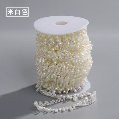 Drop Pearl Chain Lace Accessories Headdress Decorative Beaded Accessories Connected Beaded Handmade DIY Clothing