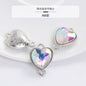 Crystal Heart Pendant Double Hole Bracelet Necklace Glass Diamond Link Piece DIY Bag Clothing Shoe Accessories