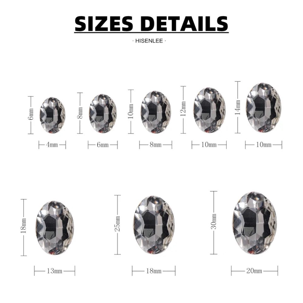 10*14/13*18mm K9 Quality Oval Crystal High Top Bottom Diamond Shiny Diy Clothing Jewelry Accessories