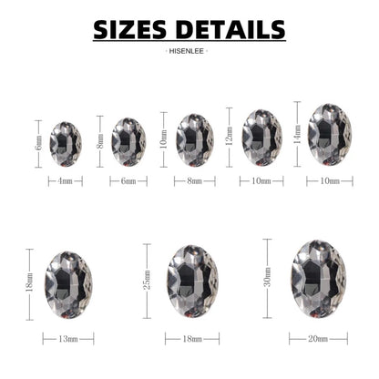 10*14/13*18mm K9 Quality Oval Crystal High Top Bottom Diamond Shiny Diy Clothing Jewelry Accessories
