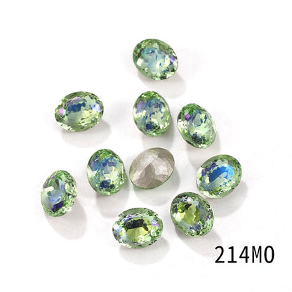 Candy Color 8*10/10*14mm Transparent Oval Crystal Nest Surface K9 Rhinestone Costume Jewelry Production