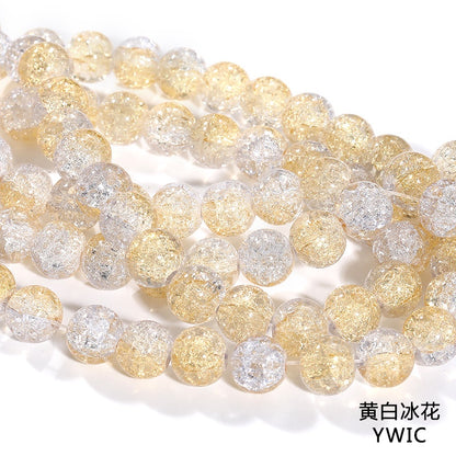 10mm 80pcs Crack beads Jade broken beads explosive glass beads ice cracked floral beads glass diy accessory bracelet beaded