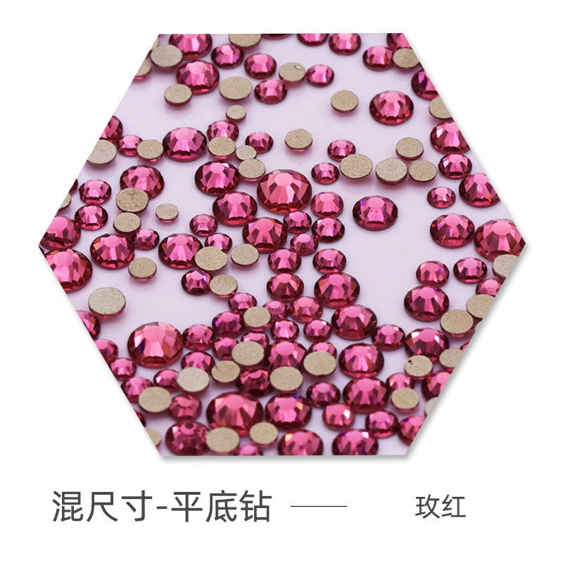 Size Size Mixed Nail Rhinestone International Trade A Flat Glass Crystal Mobile Phone Diy Stick Rhinestone Violent Bear Stick