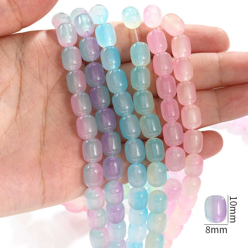 Two-color Date Bead Handmade Loose Bead Through Hole Bead DIY Bracelet Necklace Accessories