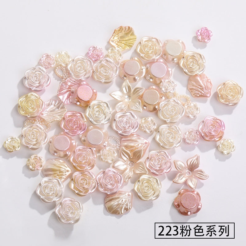 50g Baroque Mixed Designs Diy Homemade Flower Bow Shape Resin Phone Case Decoration ABS Headdress Hair Accessories