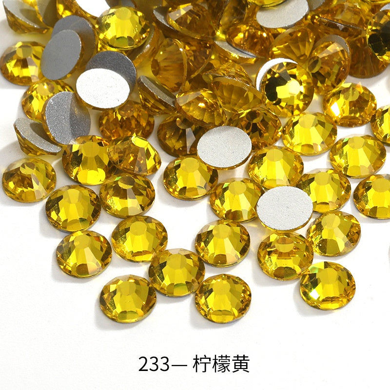 288pcs/6mm Flat Round Nail Rhinestone DIY Phone Case Accessories Rhinestone Stick Crystal