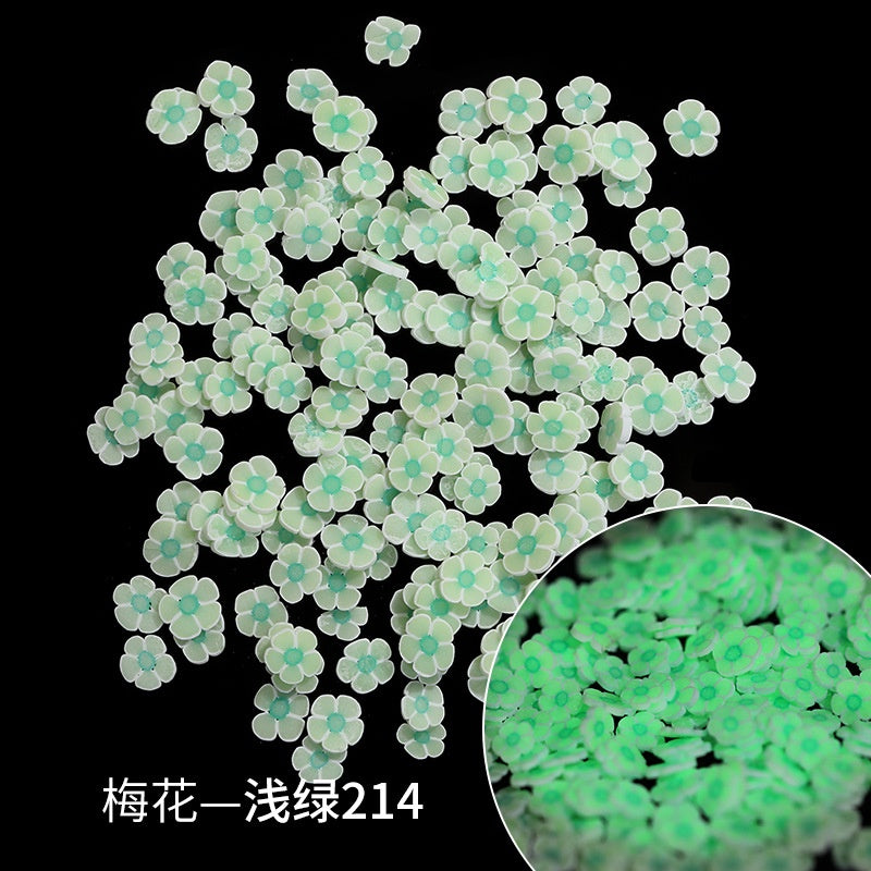Glow-in-the-dark Polymer Clay Nail Patch Fluorescent Slice Nail Jewelry Plum Slice Diy Slime Filling Material