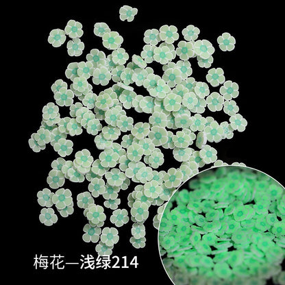 Glow-in-the-dark Polymer Clay Nail Patch Fluorescent Slice Nail Jewelry Plum Slice Diy Slime Filling Material
