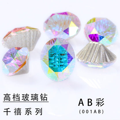 Oval Rhinestone Nail Ornament Rhinestone Crystal Glass Nail ornament DIY decorative nail accessories