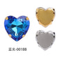 12mm Heart Shape Plating Shiny Color Clothing Accessories Rhinestone with Claw for DIY Jewelry Handmade